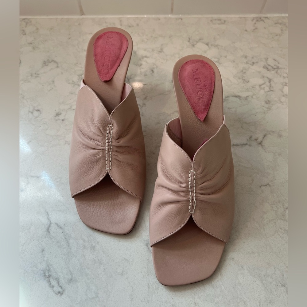 Me Too Women's Blush Leather Mules